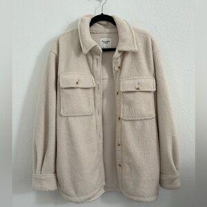 Abercrombie // EUC Cream Button-Up Sherpa Jacket